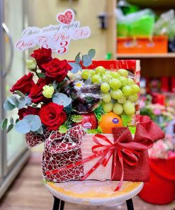 Giỏ Hoa Quả 8-3 Sang Trọng Tone Đỏ