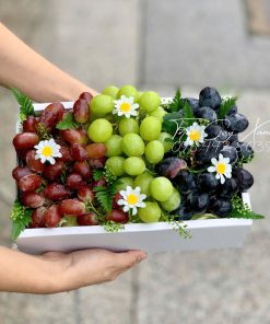Khay quà tặng nho đỏ, nho xanh và nho đen