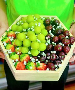 Khay quà tặng Nho xanh và Cherry
